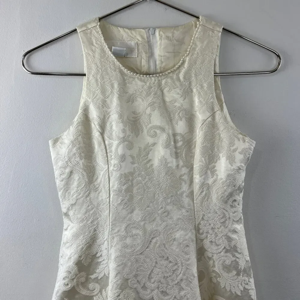 VINTAGE Jessica Mcclintock A-Line Dress Paisley Cotton Round Neck Zip Girls 12